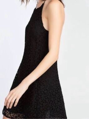 Zara Black Lace-Trim dress